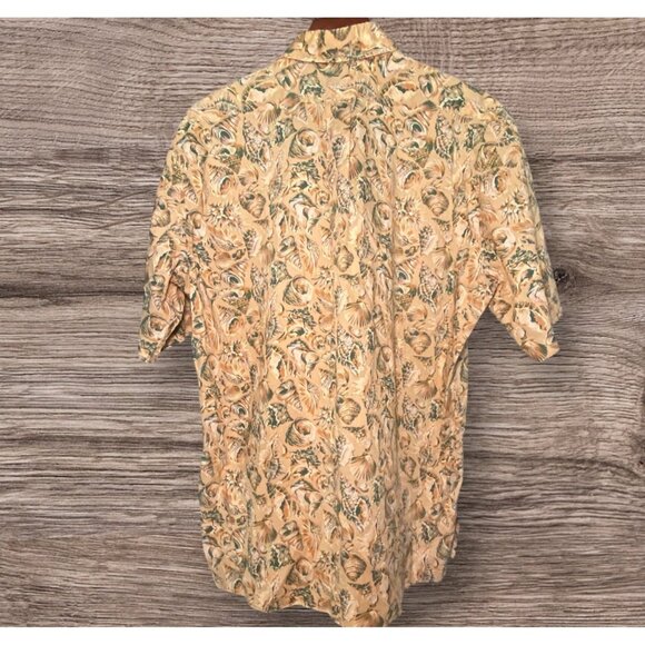 Reyn Spooner Hawaiian Henley Shirt Egyptian Cotton Shell Print Resort Vacation - Picture 3 of 6